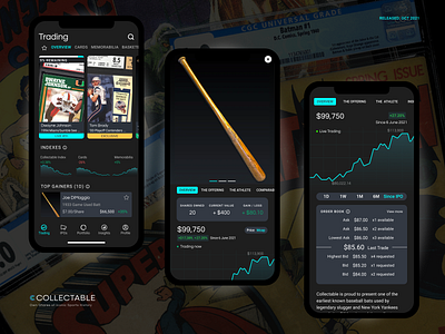 Redesign of Collectable - Alt Investment Collectibles native app alternative investments app design collectibles electronic medical records fintech investment mobile apps nfts startups trading ui ux