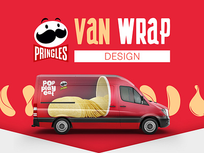 PRINGLES Van Wrap Design advertisement advertising branding car carwrap design food graphic design marketing mockup pringles product van vanwrap wrap