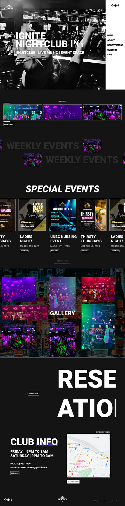 Ignite Nightclub PG Website Design Mockup branding design mockup portfolio ui ux vector web design