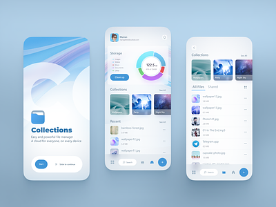 Collections – A fluent file manager app file file explorer files flat fluent hi fi interface lo fi manager microsoft sketch ui ux windows