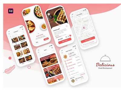Delicious Restaurant App graphic design ui