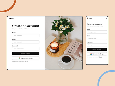 Bookly authentication create account daily ui dailyui design mobile register sign up ui ux