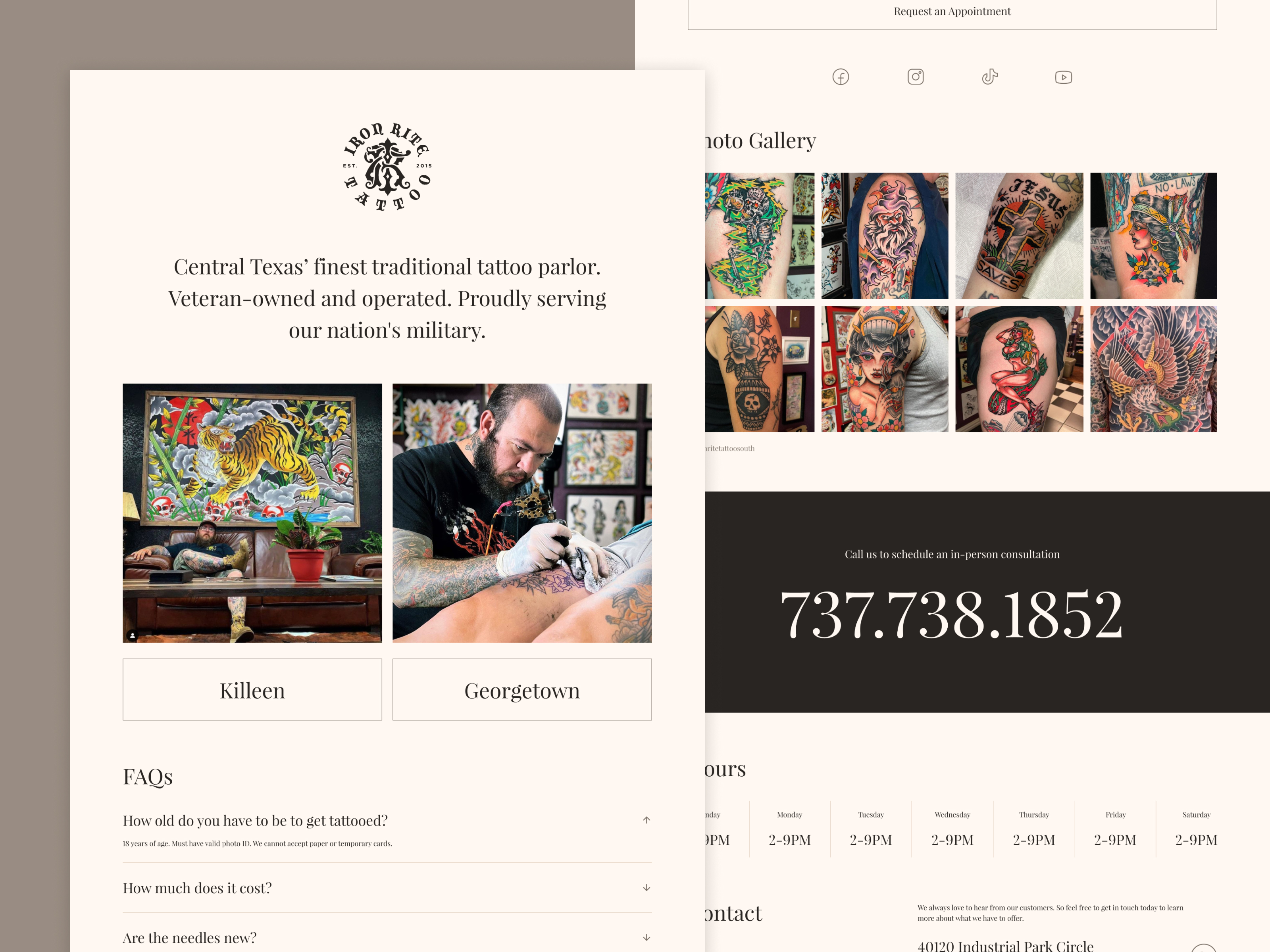 Tattoo Studio Website Template | Behance :: Behance