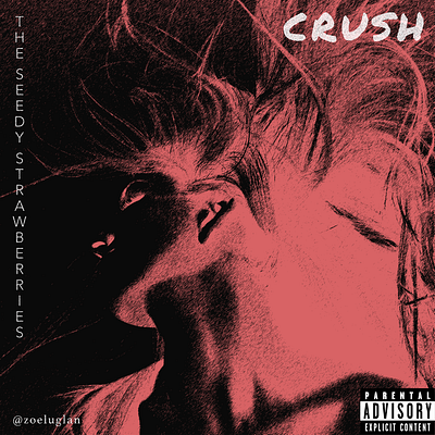 CRUSH by The Seedy Strawberries album cover design graphic design typography