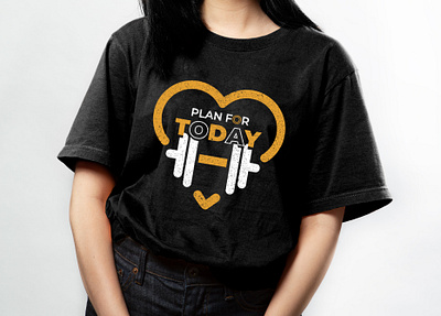 Plan for today's motivational typography t-shirt design gym gym tshirt gymlover plan for today word