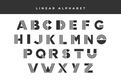 Linear Alphabet abc alphabet digital illustration display fonts hand drawn illustration letterforms letters linear logo