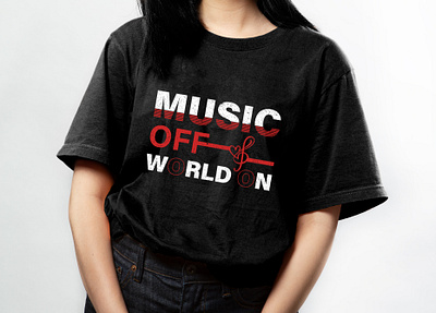 Music off-world on motivational typography t-shirt design music off world on music tshirt musiclover word world music