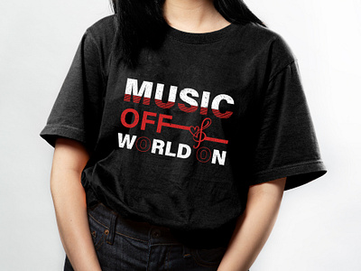 Music off-world on motivational typography t-shirt design music off world on music tshirt musiclover word world music