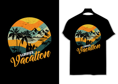 Summer vacation retro t-shirt design holiday summer t shirt summer vacation tour vacation word