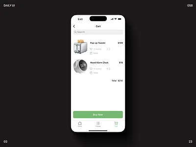 Shopping Cart | Daily Ui 058 app design ui ux webdesign