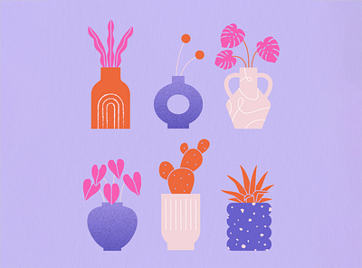 Just Another Plant Doodle illustraion modern plants vases vector