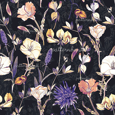 Txv-Pbd10-V2 bloom fashion flower graphic design hand drawn illustration nature pattern patternbank