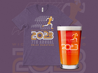 WBC's 7th Annual Marathon Relay Race Art beer branding event graphic design illustration marathon pint pizza running shirt