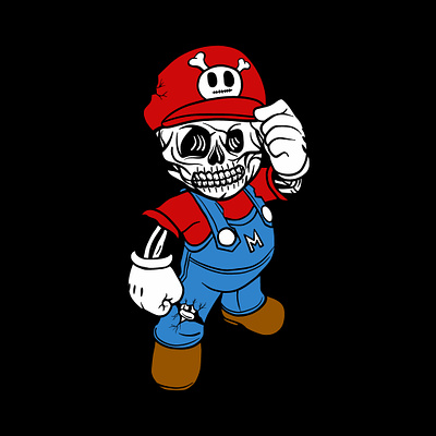 Super Mario Skull design horor ilustration skull supermario vector