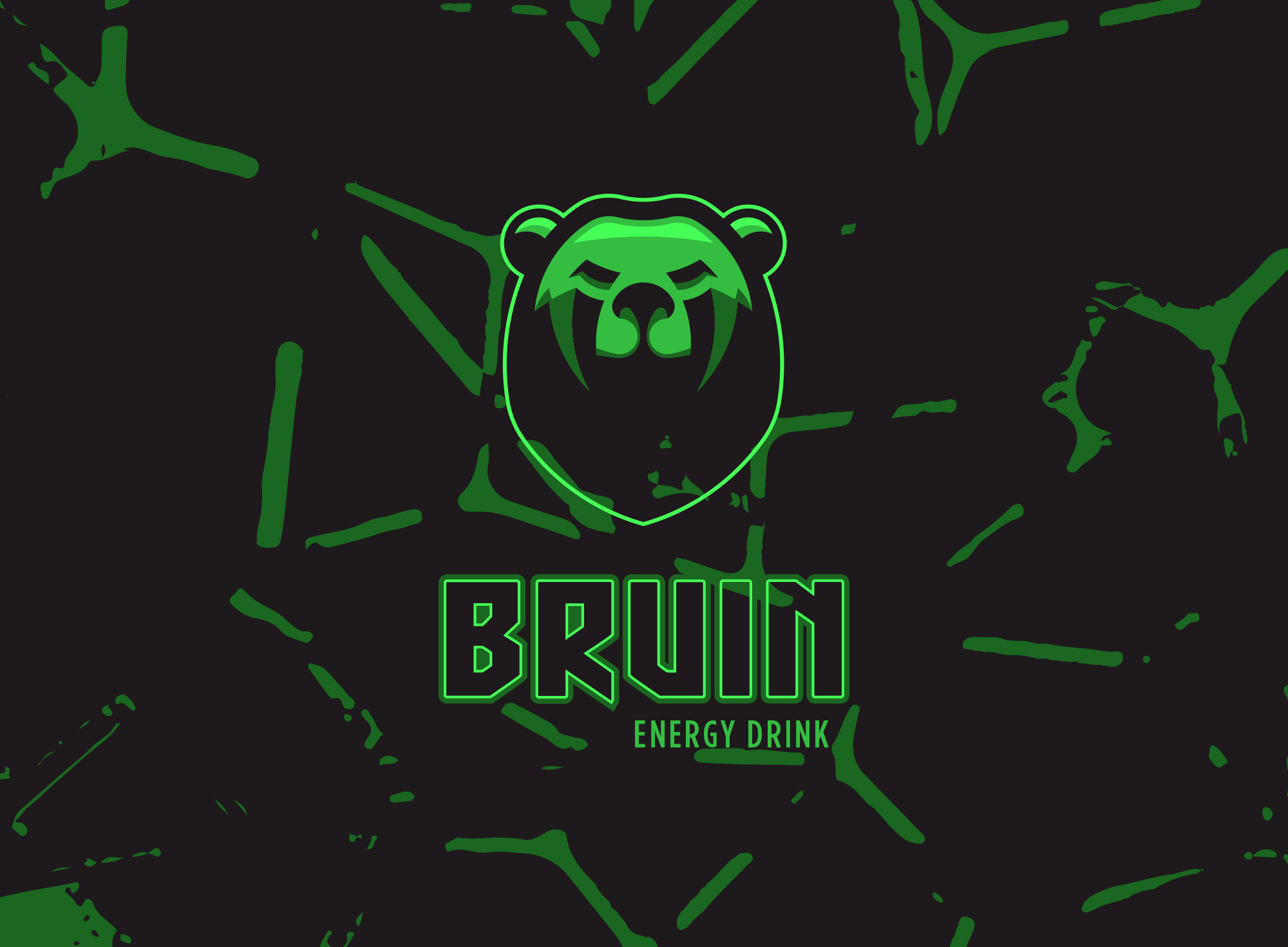 BRUIN Energy Drink animal beast branding character design flat icon illustration logo logo design mascot vector
