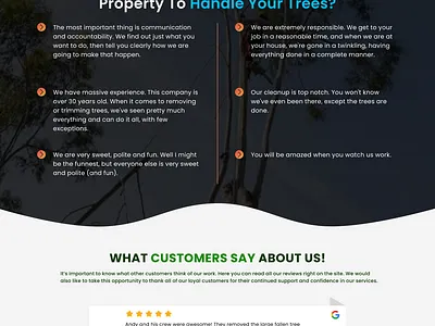 Landing Page for Tree Service design landing page ui ux