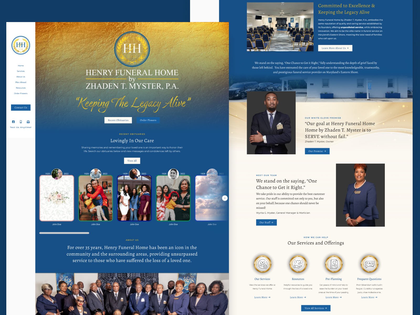 Luxury Funeral Home Website Redesign By