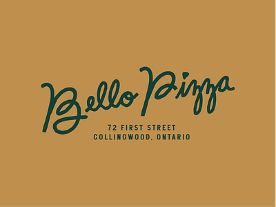 Bello Pizza Logo Wordmark branding font logo pizza restaurant vector wordmark