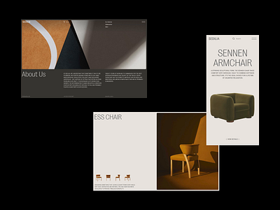SEDILIA · Exploration №02 about chair concept design furniture interaction minimal motion photography product sofa technical info typography ui ux web design