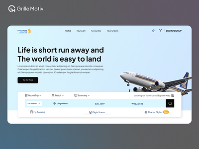 Web: Airline landing page