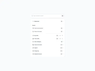 Command K search menu modal ui ui design visual design
