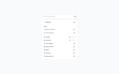 Command K search menu modal ui ui design visual design
