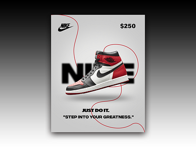 Nike Shoe Poster Design. 3d animation branding graphic design illustration logo motion graphics ui ux