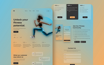 Complete Fitness Community Landing Page Concept fitness fitness landing page fitness landing page design landing page design landing page design concept web design webdesign website website concept