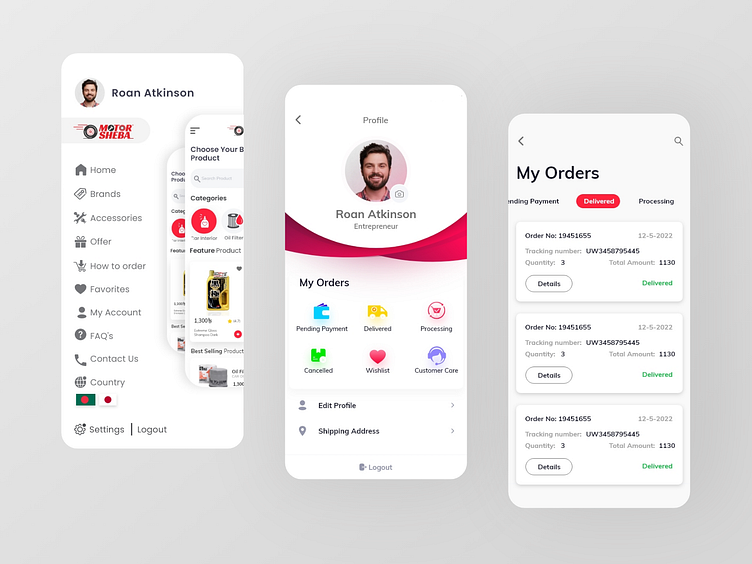 Ecommerce Profile App UI Design by Jonaidul Islam for Wonlift on Dribbble