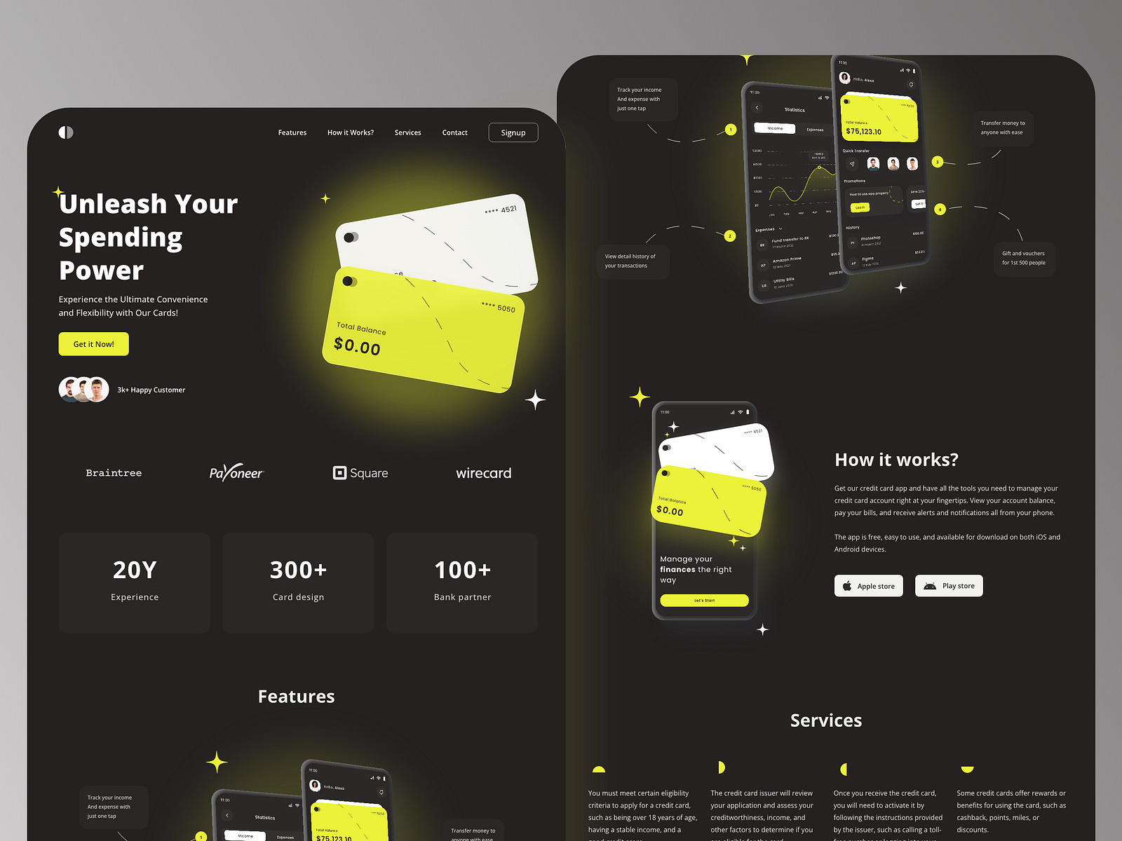 Complete Credit Card Landing Page Concept by Arslan Naeem on Dribbble