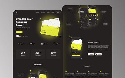 Complete Credit Card Landing Page Concept bank app bank app design concept banking app credit card app credit card app design concept landing page design landing page design concept web design webdesign website website concept