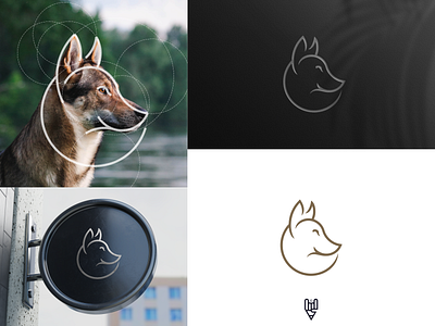 Dog Logo Design app branding design dog flat golden ratio graphic design grid logo icon illustration line art logo pet ui vector