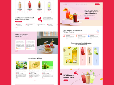 Healthy Drink Figma Template coffees dairy design energy drink herbal home page juice landing page milk mocktail multivitamin nutrients nutrition product protein shakes ui design vitamin web design web page website