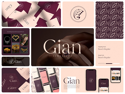 Gian Jewellery Branding brand identity branding diamond elegant logo gems gold graphic design jewellery logo jewelry jewelry shop logo logo design minimal logo neckless ring sophisticated stone zeyox