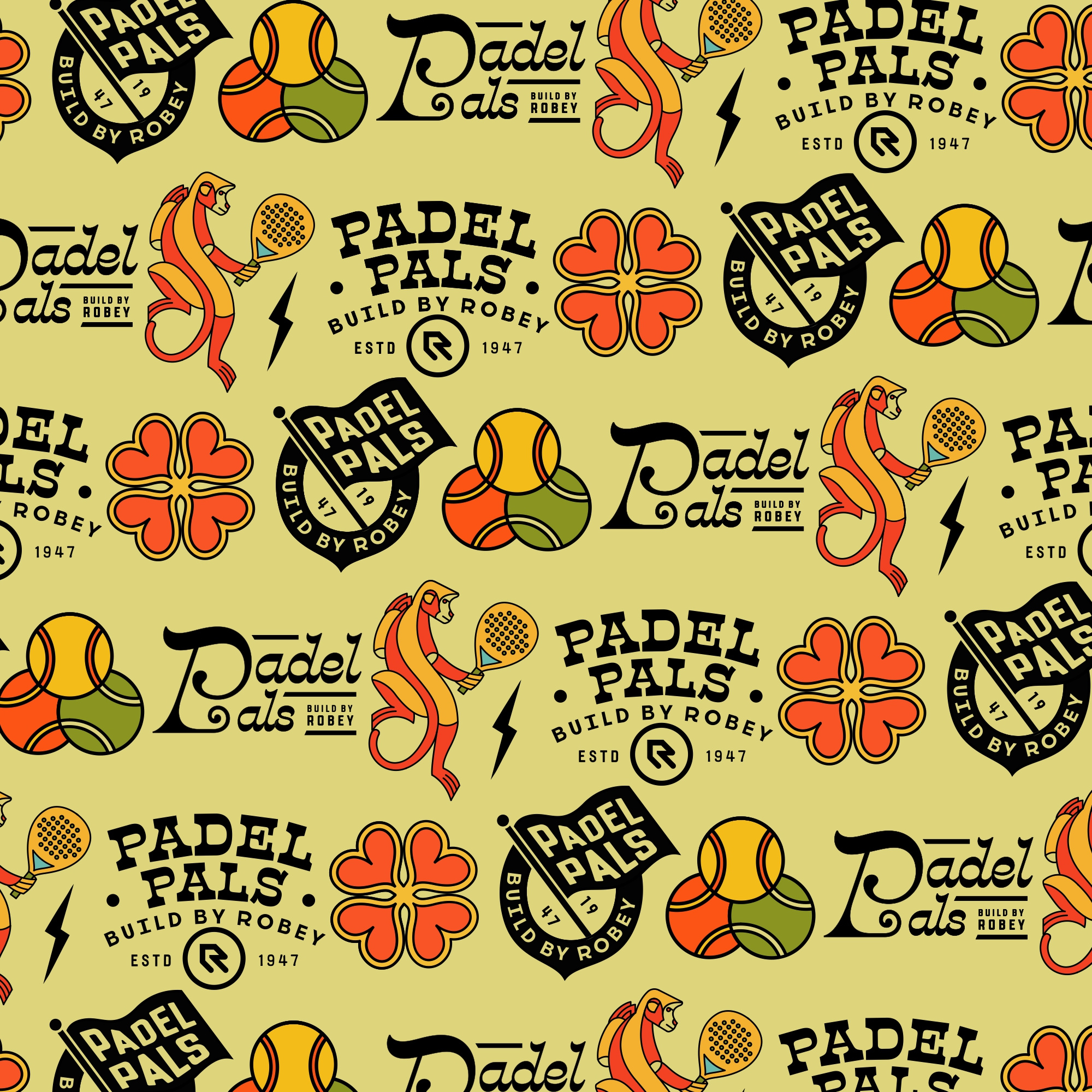 Pattern badge branding clover design fashion flag geometric graphic design icon illustration line lineart logo merch monkey monoline pattern shirt sportbrand typography