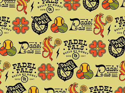 Pattern badge branding clover design fashion flag geometric graphic design icon illustration line lineart logo merch monkey monoline pattern shirt sportbrand typography