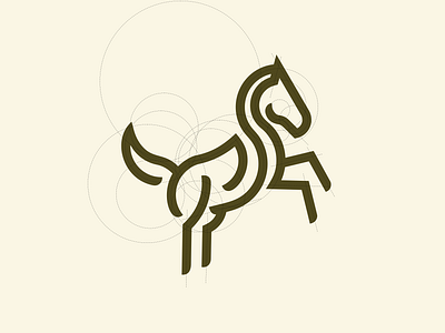 Horse Line Logo branding circle clean corporate branding design goldern ratio graphic design grid horse illustration line logo logodesign minimal modern simple vector vintage