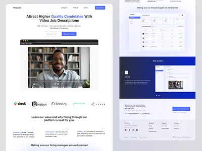 Hirepulse landing page design design ui ui ux ui design uidesign uiux ux