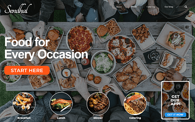 Food app landing page