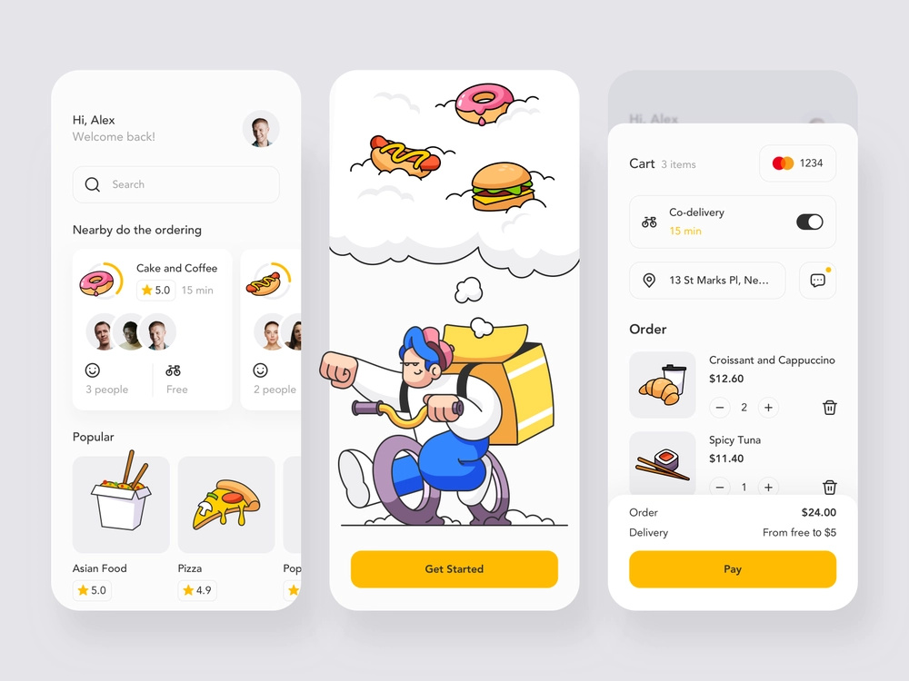 Bakery delivery app by Dork Industry on Dribbble