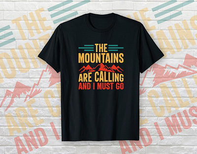 Mountain Hiking T-shirt Design adventure tshirt design amazon camping etsy explore forest hiking shirts hiking t shirt design ideas hiking tshirt hiking vector illustration mountain nature outdoor print print on demand redbubble tshirt design vector graphic wildlife
