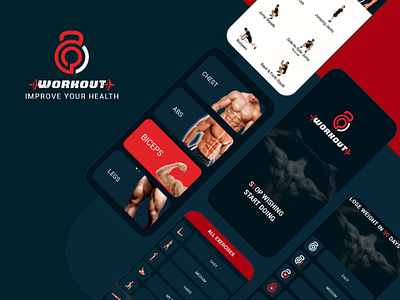 Workout App UI app branding design graphic design illustration logo typography ui ux vector