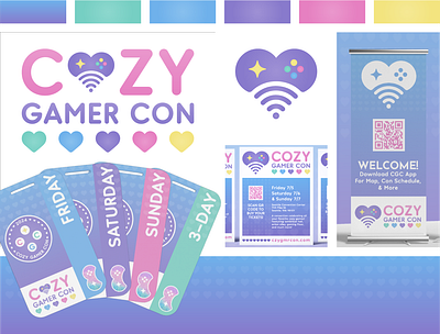 Cozy Gamer Con - Brand Identity brand identity branding convention design environmental design event design graphic design