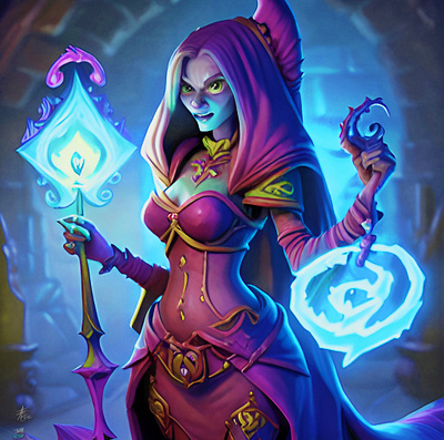 “Kerani” Human Necromancer anime branding characters design fantasy art games illustration magic ui video games wicked witch wow