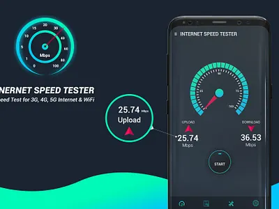 Speed Tester ui app branding design graphic design illustration logo typography ui ux vector
