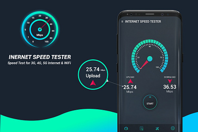 Speed Tester ui app branding design graphic design illustration logo typography ui ux vector