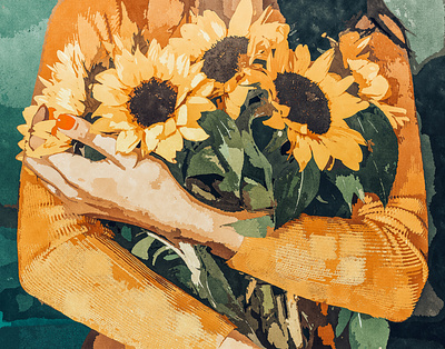 Holding Sunflowers lifestyle