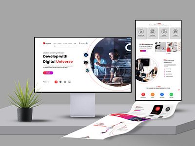 Landing Page Mockup Free Download advertisement branding design free mockup illustration landing landing page marketing mockup mockups poster advertisement poster design poster templates product design store design templates ui ui design uiux web design