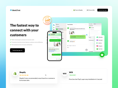 The fastest way to connect with customers on Shopify🚀 ui web design