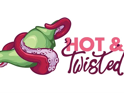 Hot and Twisted Logo branding chili logo chili pepper design food branding food logo graphic design hot sauce hot sauce logo illustrated logo illustration label design octopus illustration octopus logo vector vector art